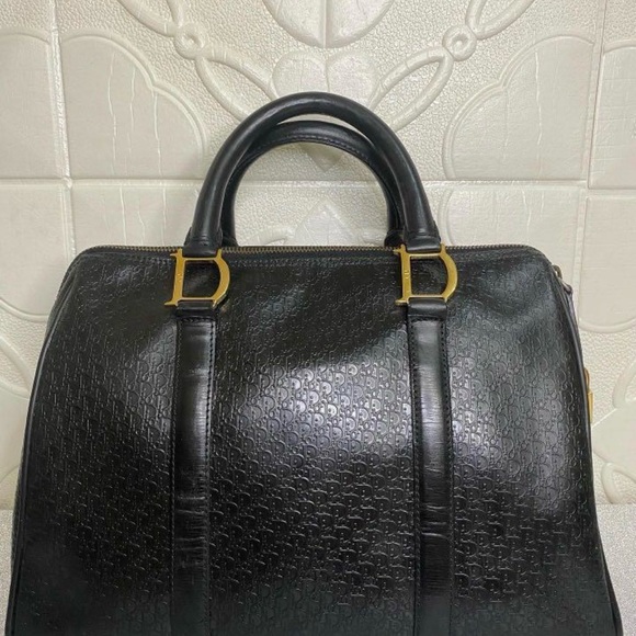 SOLD!!!! CHRISTIAN DIOR EMBOSSED LOGO BOSTON - HANDBAG - Picture 4 of 15